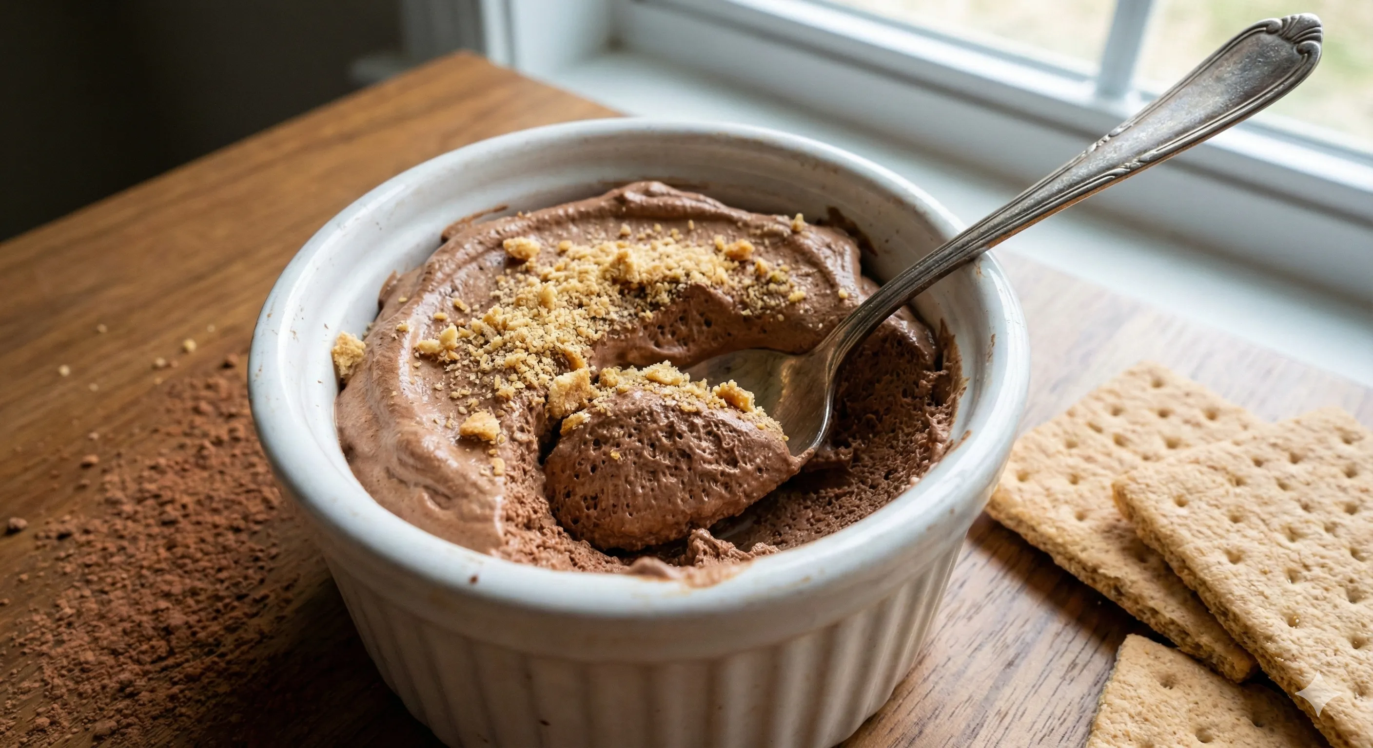  photo of chocolate cottage cheese cake mousse
