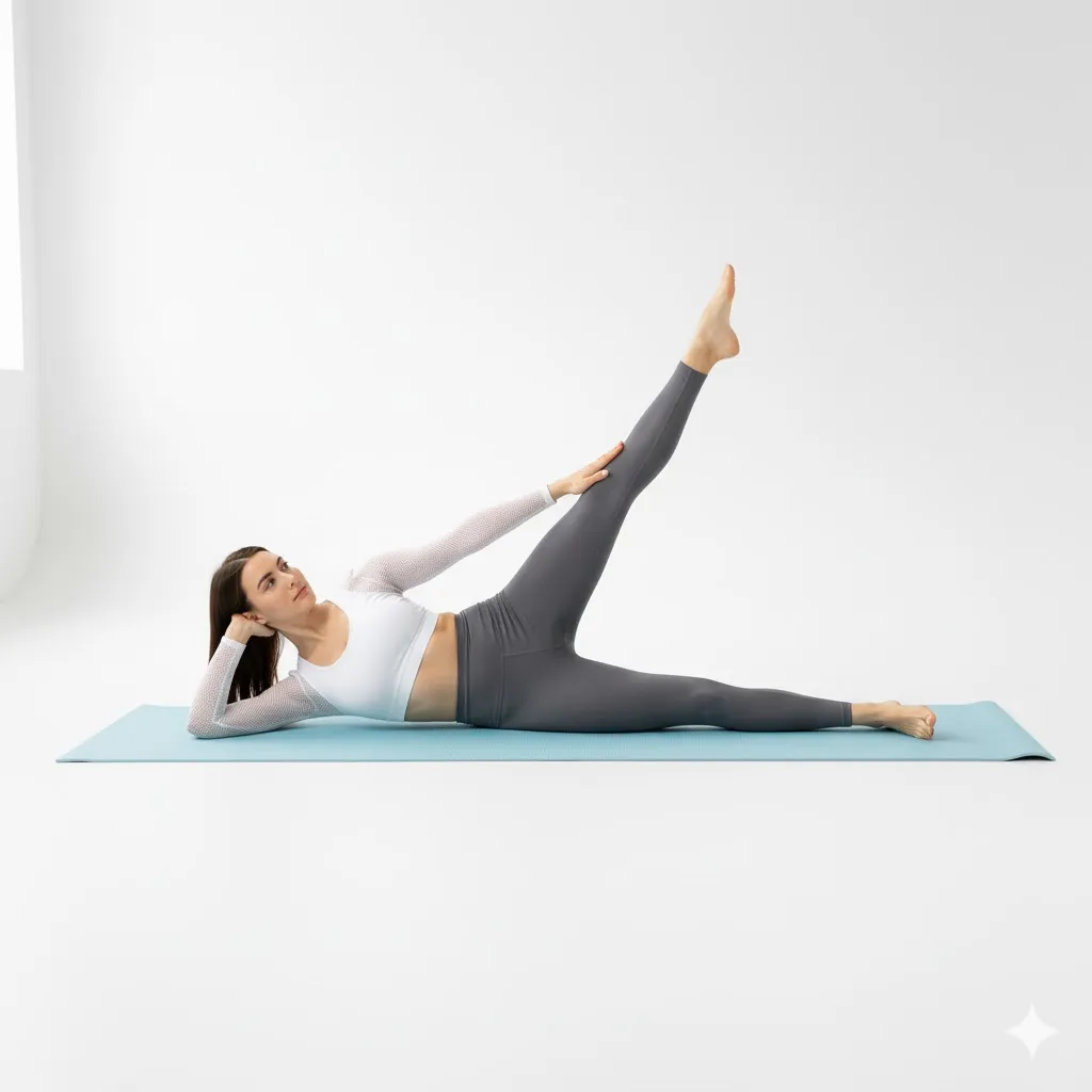 woman on the floor lifting her leg