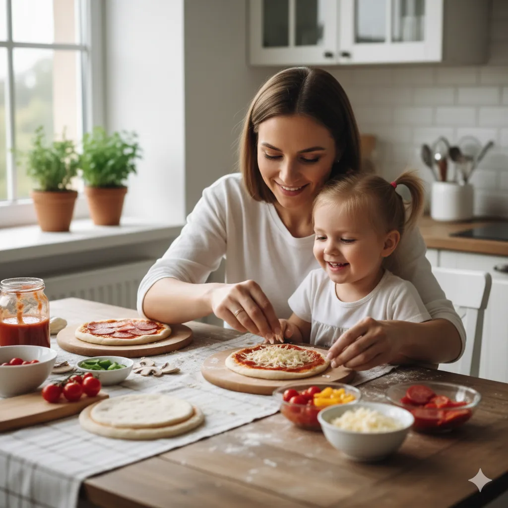 kids having a pizza party